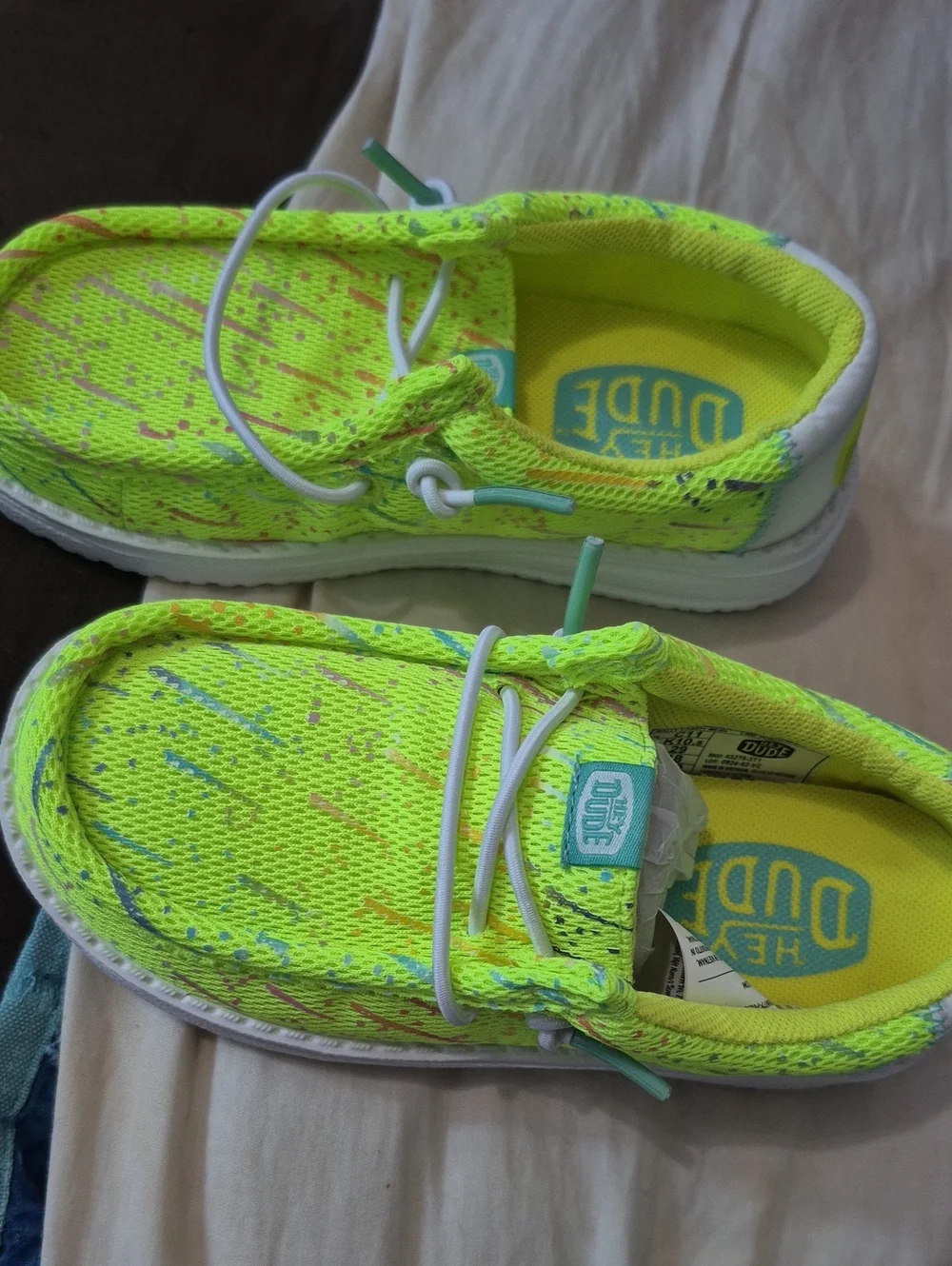 Hey Dude C11 Lime Punch/white Sneakers WALLEY PARTY MESH Highlighter Color